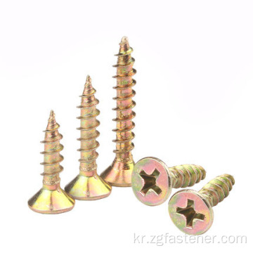 Color-Zinc Cross Reced Countersunk 헤드 태핑 나사